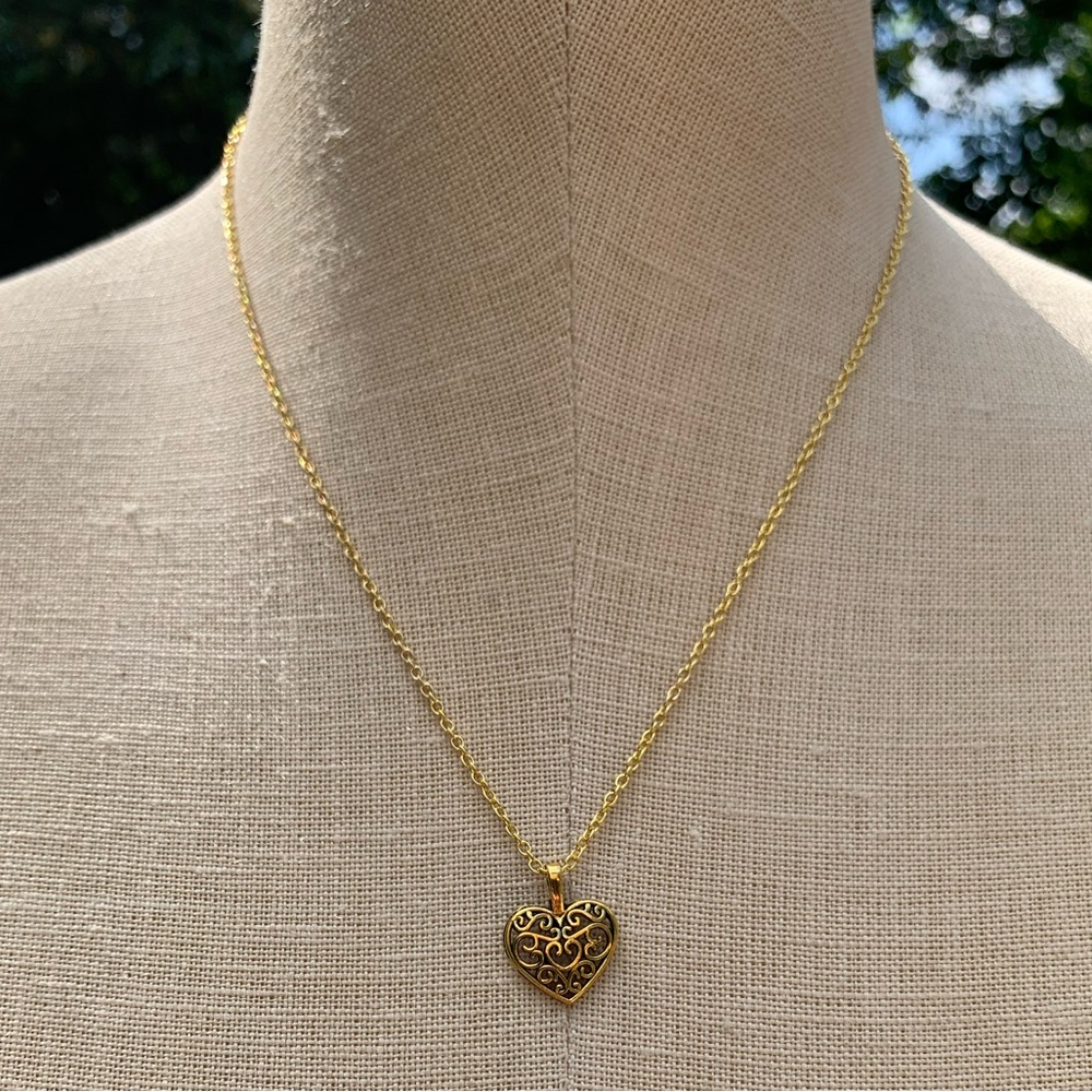 NWT Sterling Silver Plated Chain & Alloy Heart Charm Necklace - Picture 13 of 16